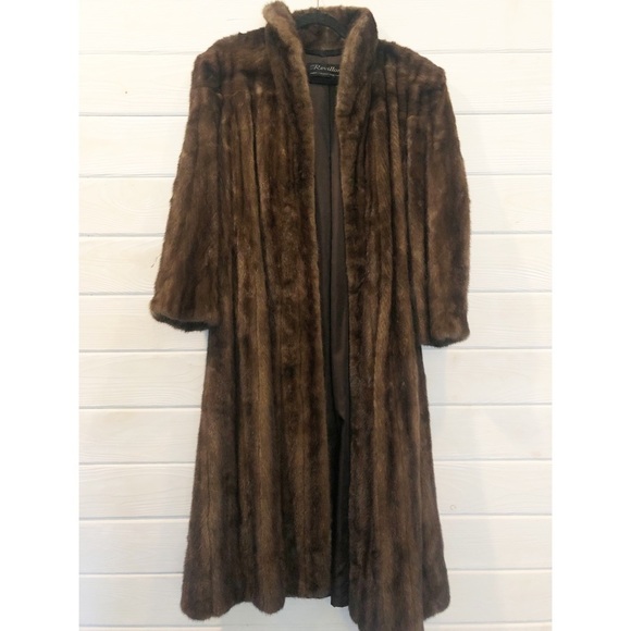 Revillon Fur Long Brown Mink Coat *heavy weight with pockets | Carolina Herrera - Picture 1 of 11